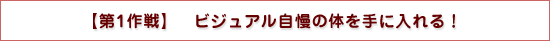 【第1作戦 ビジュアル自慢の体を手に入れる!】