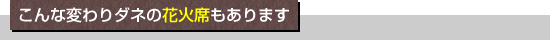 こんなかわりダネの花火席もあります