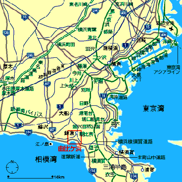 由比ガ浜広域図